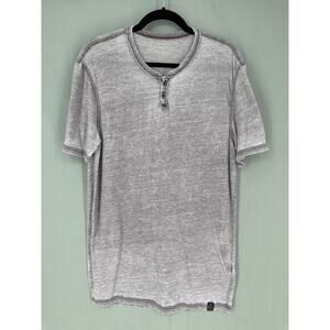 Lucky Brand Shirt Mens Medium Purple Henley Venice Burnout Lightweight Beach